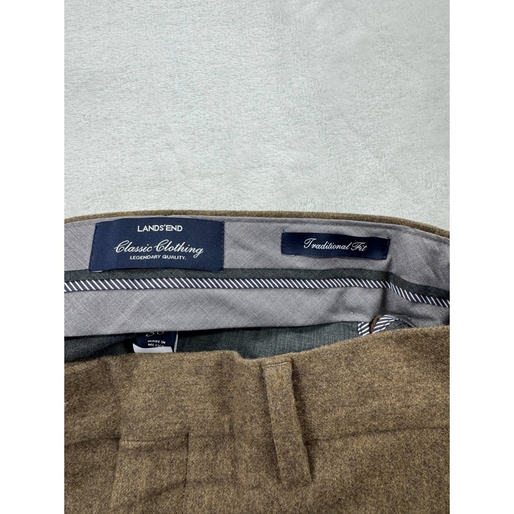 Lands' End Classic Clothing Traditional Fit Chino Pants Men's 38 Khaki Casual - Picture 5 of 12